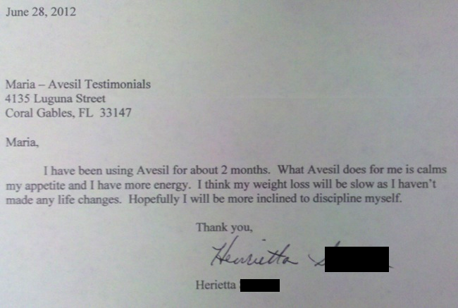 Herietta Avesil testimonial 1