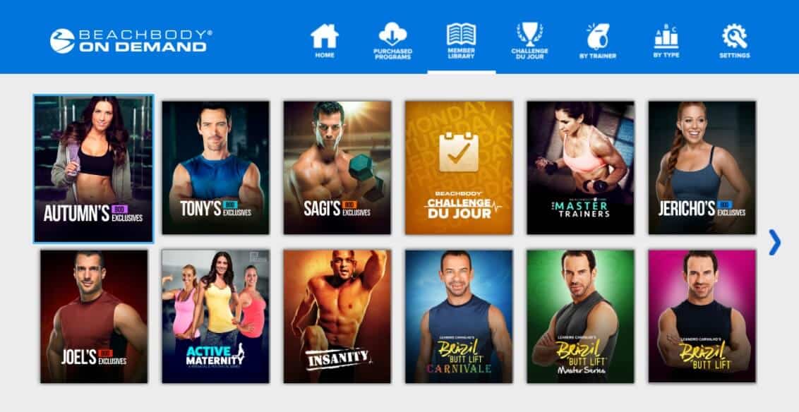 Beachbody Program Comparison Chart